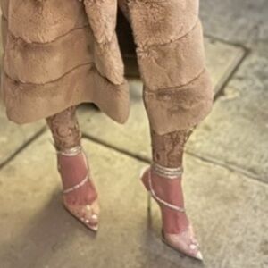 Clear& Silver Rhinestone Pointed Heels -Jlo Paz